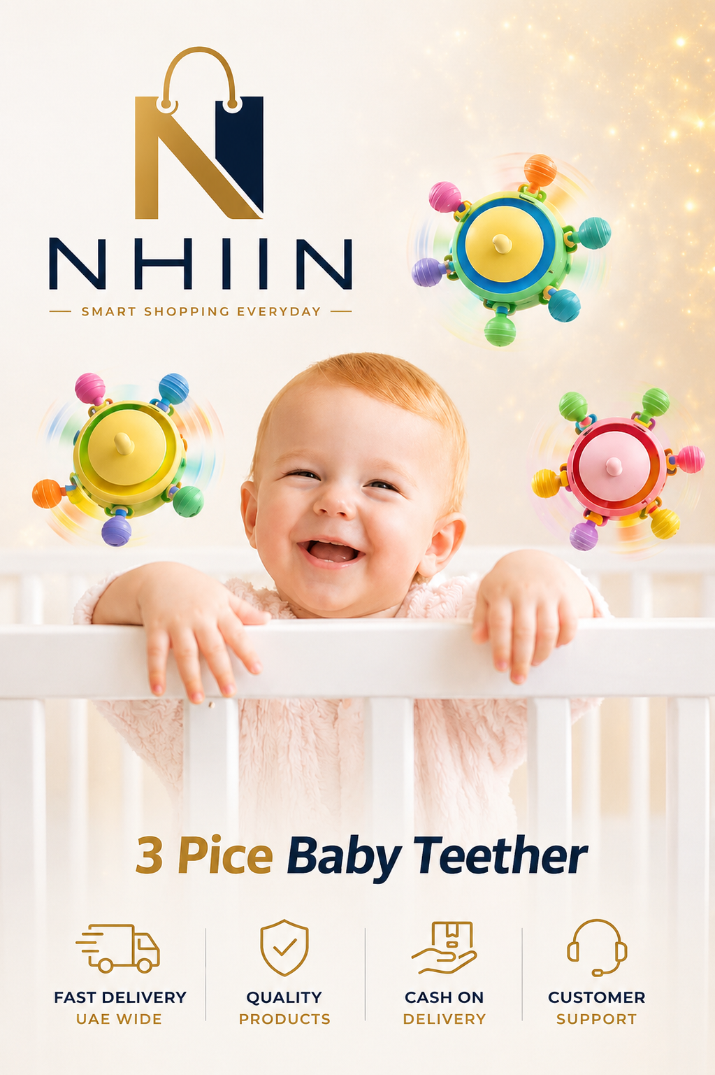 Baby Teether Cute Bear Spinning Toy