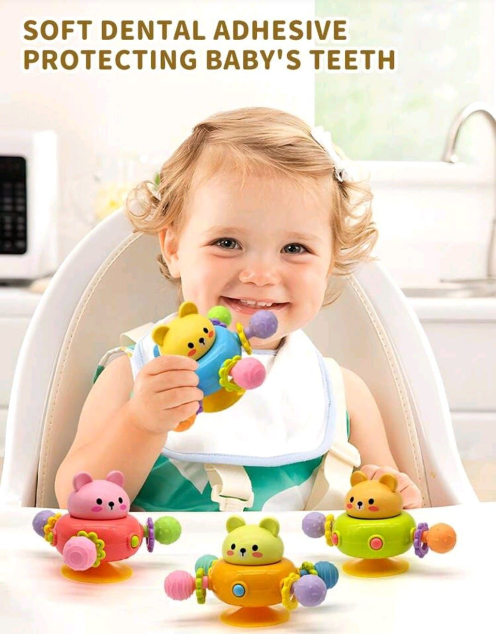 Baby Teether Cute Bear Spinning Toy