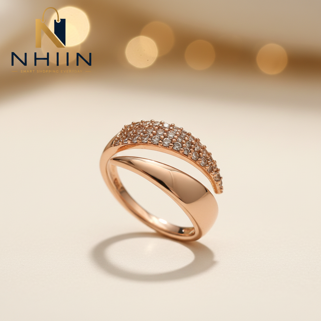 Rose Gold Pavé Diamond Claw Ring