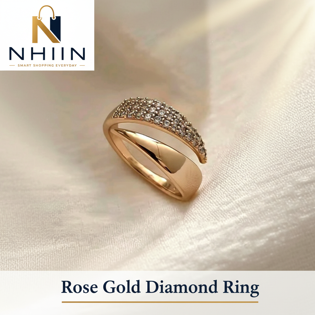 Rose Gold Pavé Diamond Claw Ring