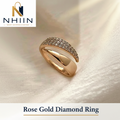 Rose Gold Pavé Diamond Claw Ring