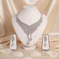Luxury Crystal Wing Bib Necklace & Earrings Set – Silver / Ruby / Emerald Green Item ID :-NH004